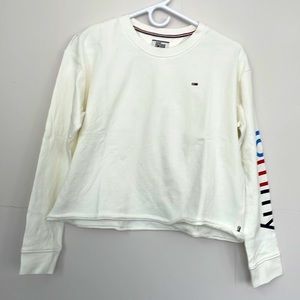 Tommy Hilfiger Denim Cropped Crewneck Sweatshirt, Size Small